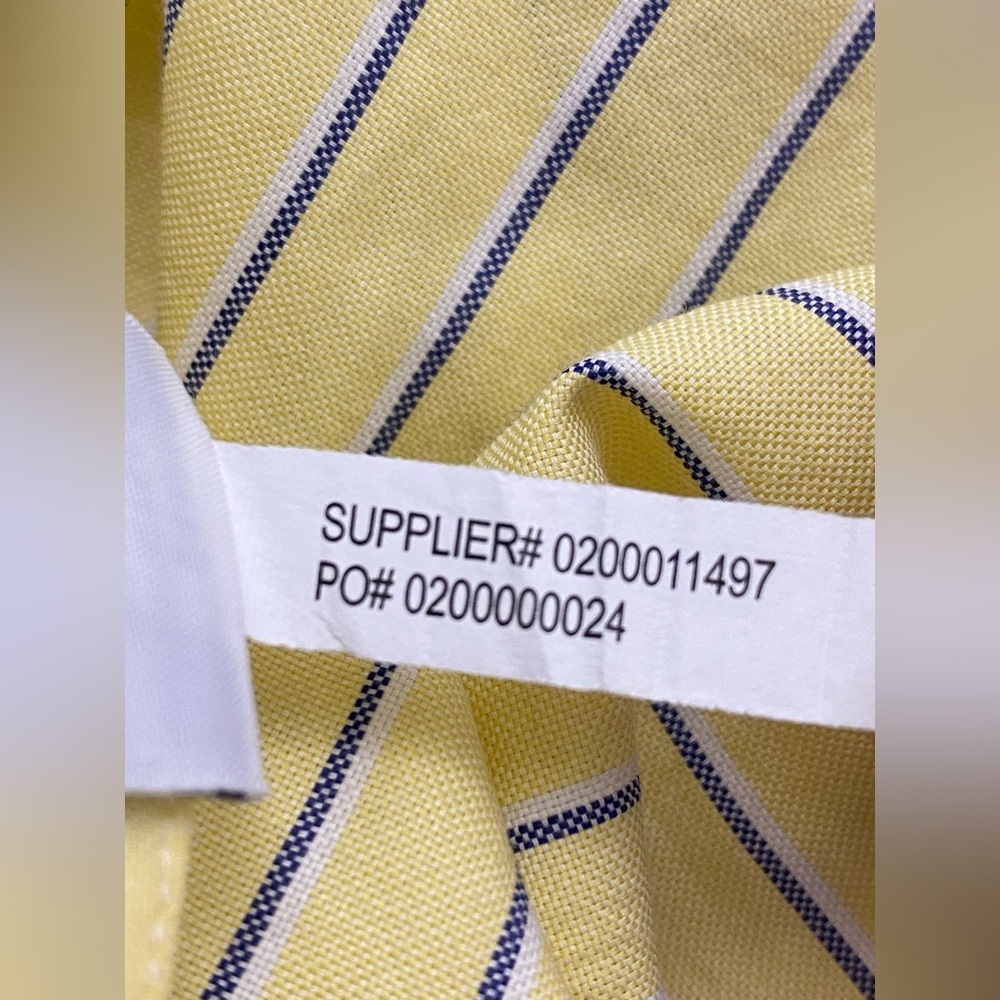Ralph Lauren Yellow Striped Dress Shirt Men’s 16 (40-41) Classic Fit - Picture 7 of 7
